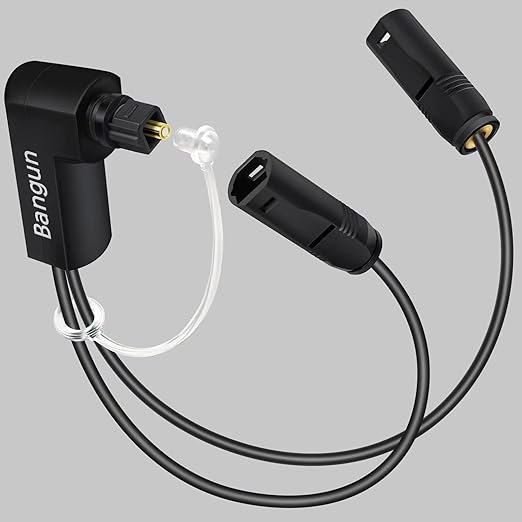Bangun 90 Degree Optical Audio Splitter 1 in 2 Out, Digital Toslink Fiber by Bangun