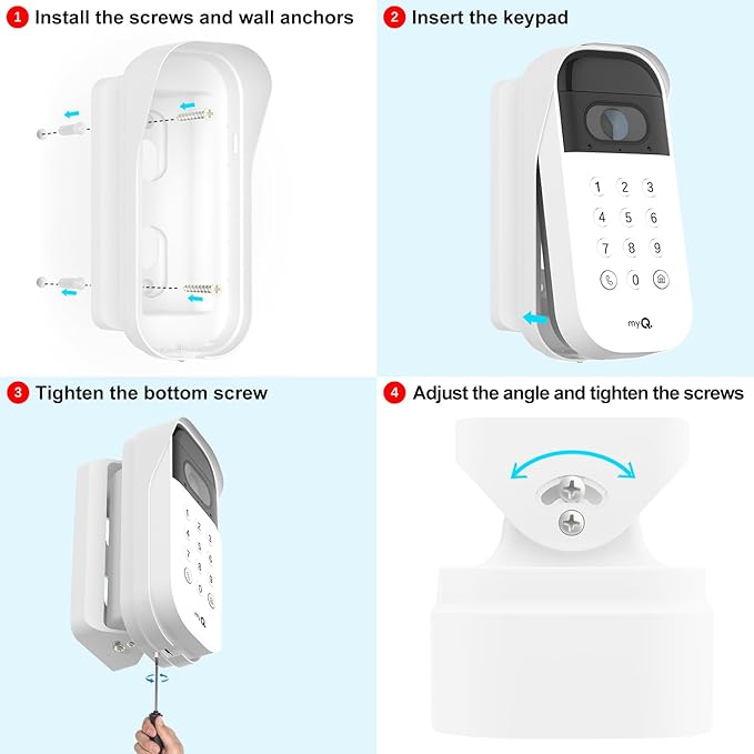 Swivel Mount for myQ Smart Garage Video Keypad, Angle Adjustable Degree - Image 7