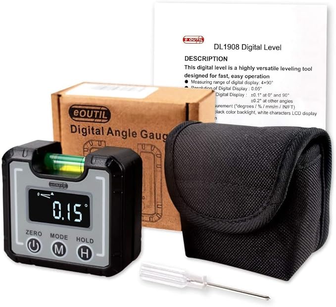 Digital Angle Finder Magnetic & Level Bubble Vial 4 X 90°Angle Gauge - Image 6