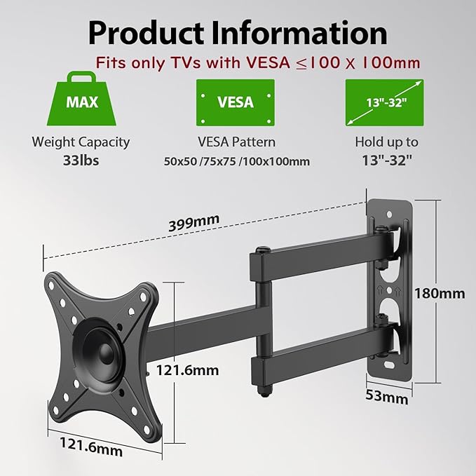 USX MOUNT Full Motion TV Wall Mount - Image 2