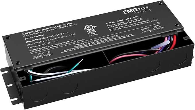 EMITEVER Dimmable Led Driver, 2 Packs 150W AC 110V-277V to DC 24V Transformer - Image 9