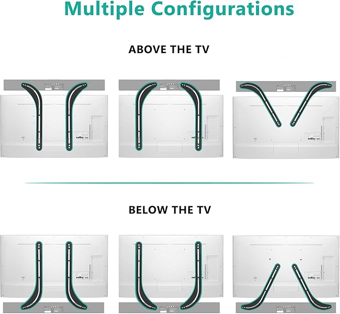 WALI Sound Bar Mount Bracket for Mounting Above or Under TV, Fits 32 to 70 inch - Image 5