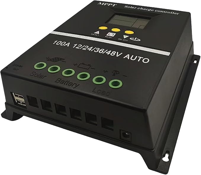 Saooer 100A MPPT Solar Charge Controller, 12/24/36/48V, LCD Display, Dual USB - Image 7