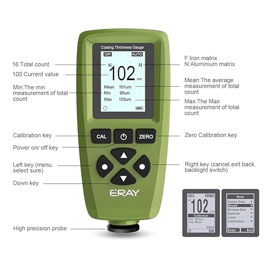 Mil Thickness Gauge, Coating Thickness Gauges, ERAY Paint Depth Gauge Meter - Image 3