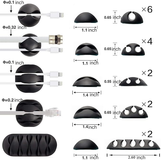 OHill 16-Pack Black Cord Organizer - Image 2