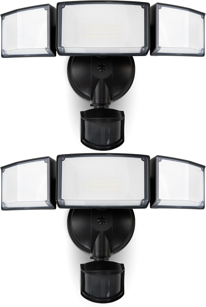LUTEC 2 Pack 72W 7500LM LED Security Lights Motion Sensor Light Outdoor by LUTEC