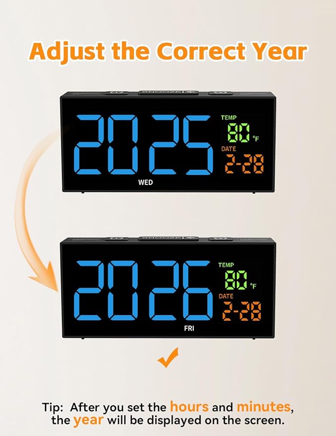 Netzu Alarm Clocks for Bedrooms, Digital Clock - Image 4