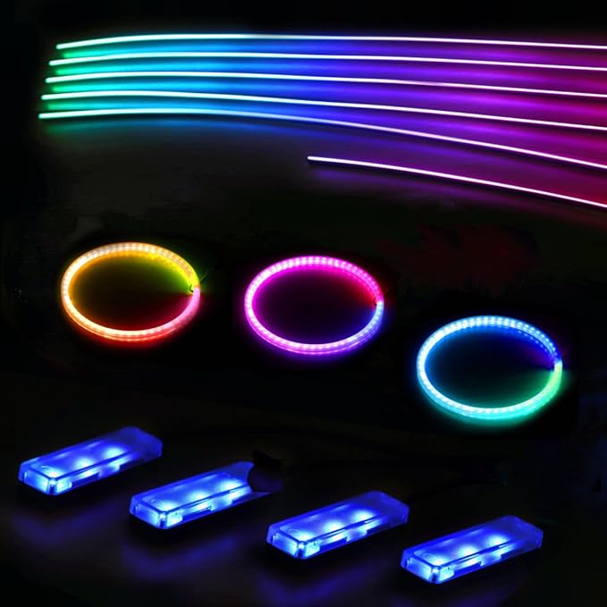 Acrylic Interior Car LED Strip Lights, Colorful 10-in-1 Car Ambient Lighting Kit - Image 8