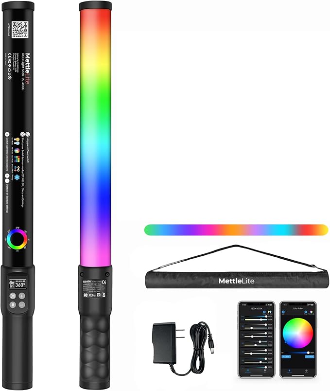 Mettlelite LS400P RGB Pixel LED Light Stick, Handheld Full Color RGBWW by Mettlelite