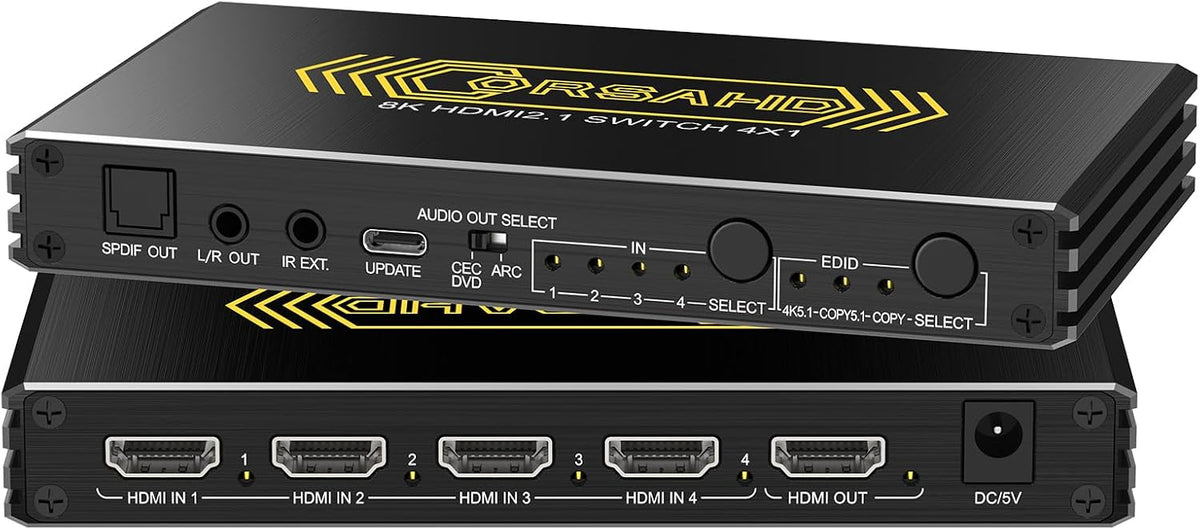CORSAHD 4K@120Hz HDMI 2.1 Switch 4 in 1 Out