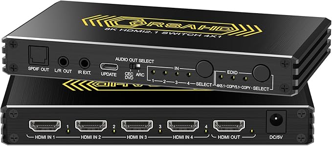 CORSAHD 4K@120Hz HDMI 2.1 Switch 4 in 1 Out by CORSAHD