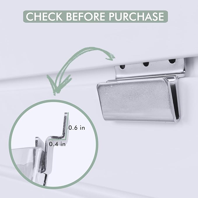 Clear Slatwall Bins, 4 Pack Slat Wall Accessories Cups Hooks Assemble Set Fit - Image 4