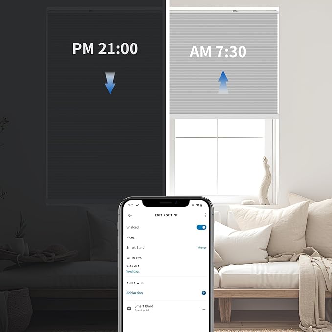 THIRDREALITY ZigBee Smart Blind Gen2, Motorized 100% Blackout Window Shades - Image 3