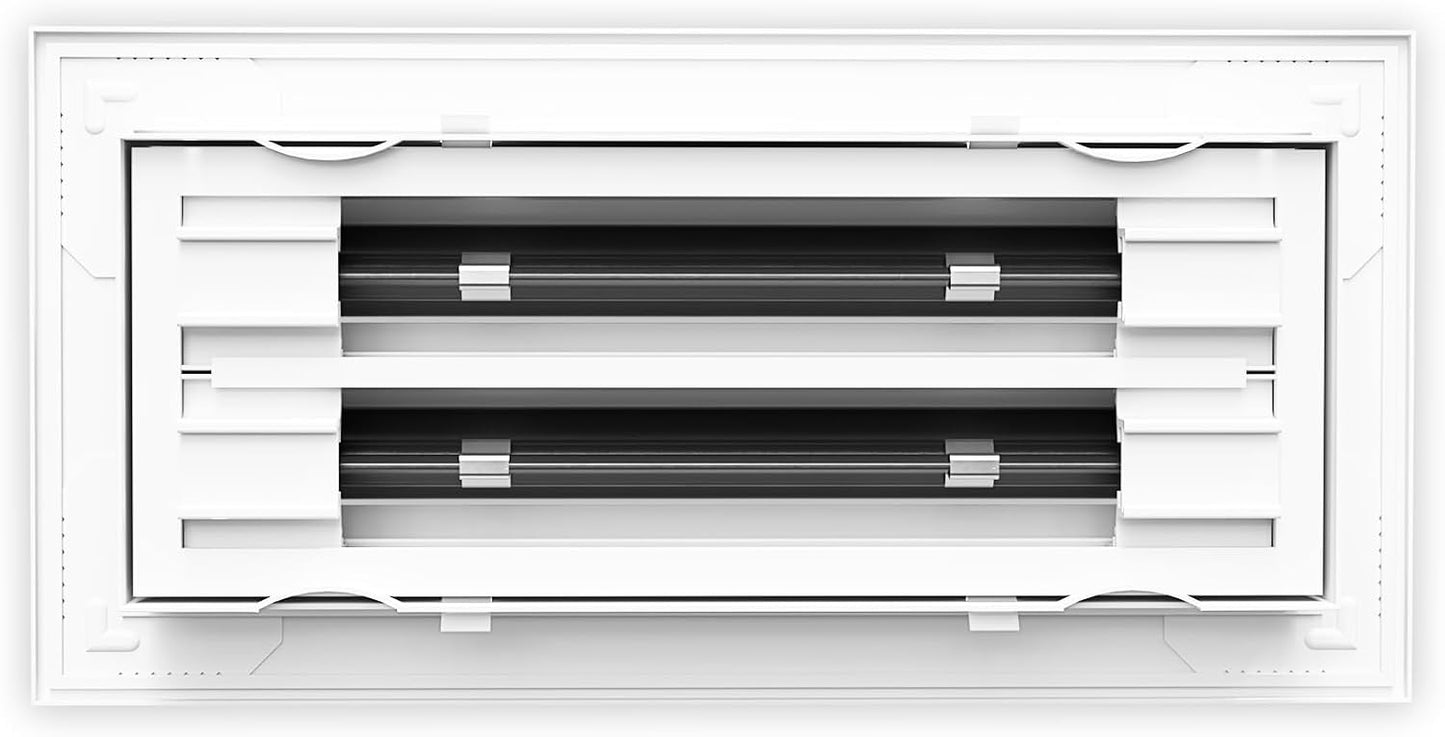 QuietCool 10x4 Modern Design AC Grille - Aluminum White - Air Vent - Linear Slot Diffuser - Register Grille for Heating and Cooling - Compatible with Ceiling, Wall, or Floor Registers