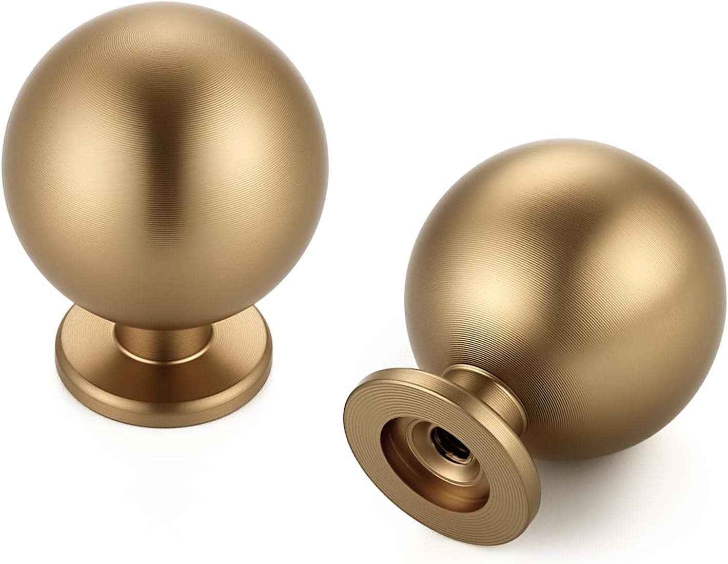 Champagne Bronze Cabinet Knobs 12 Pack Round Ball Drawer Knobs, 1" Diameter | Ball Knob Shape, Dresser Drawer Restyle, Easy Install, For Cabinets, Dressers, Cupboards, Wardrobes, Home Hardware Upgrade