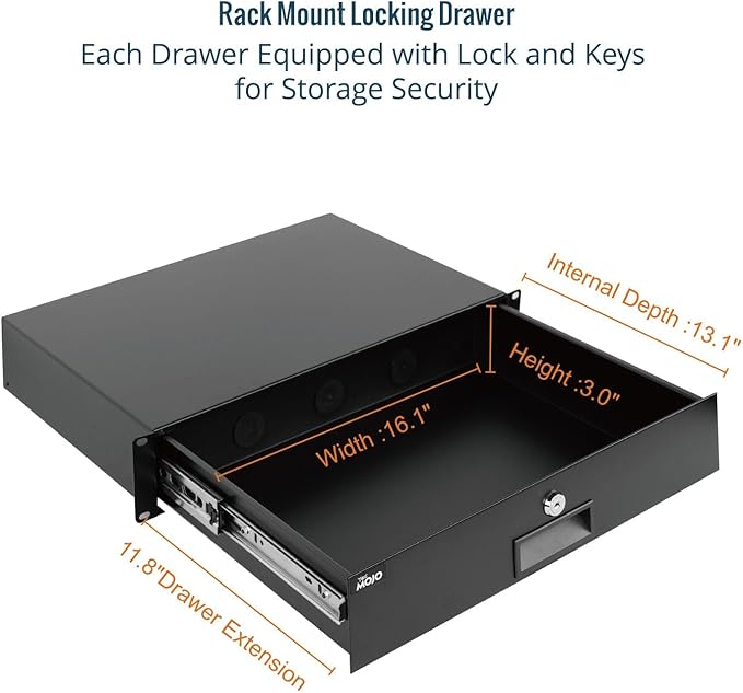 Tecmojo 2U Rack Drawer, Rack Mount Drawer - Image 3