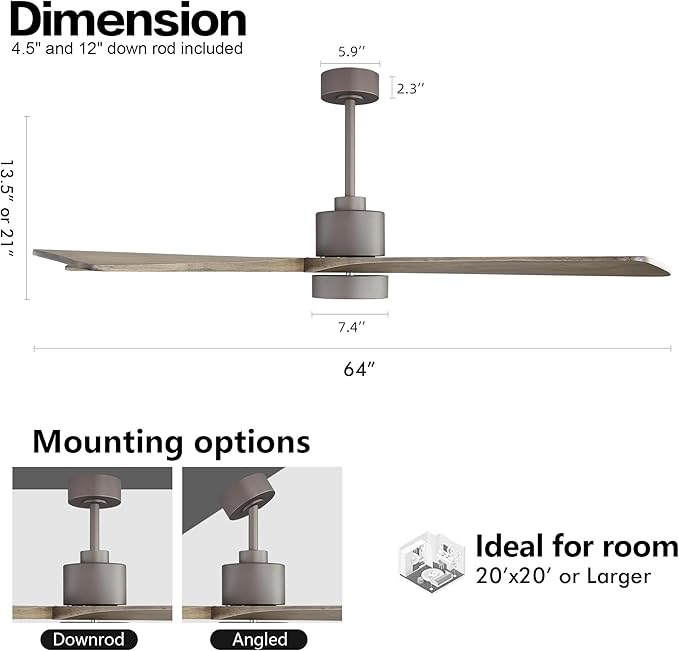 WINGBO 64 Inch DC Ceiling Fan - Image 4