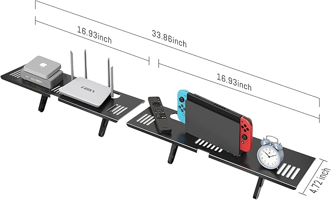 Adjustable Steel TV Top Shelf, Soundbar Mount, Universal Monitor Shelf - Image 2