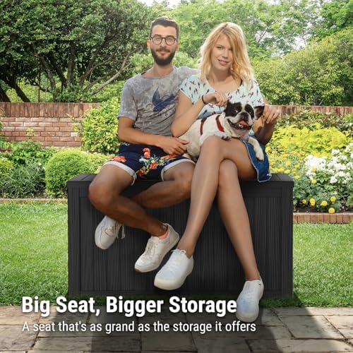 mars villa 180 gallon outdoor storage box, deck, close-up detail
