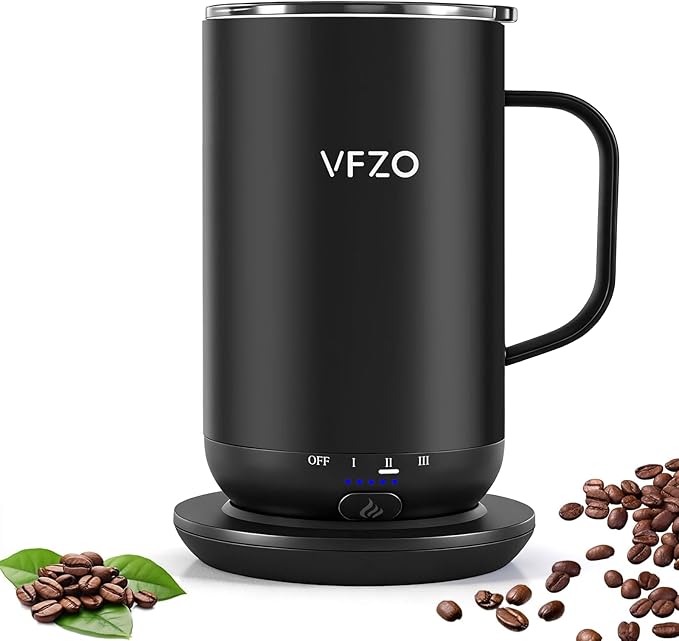 Self Heating Coffee Mug, High-Capacity- 18 oz, 180 Min Battery Life, Smart by VFZO