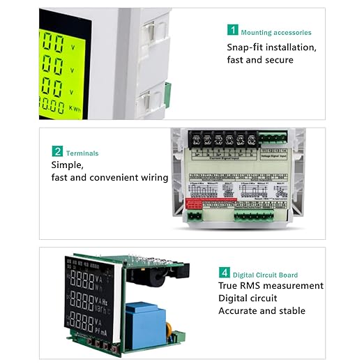 Three-phase Multifunctional Digital Energy Meter, High Accuracy Voltage Current - Image 6