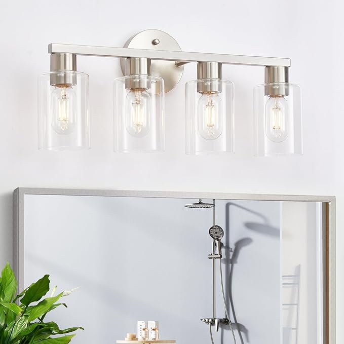 4 Light Bathroom Vanity Light, Brushed Nickel 4-Light Bathroom Light Fixtures by HDASICBathroomVanityLightsDifferentcolorsanddifferentsizesofbathroomvanitylightsforyoutochoosefrom
