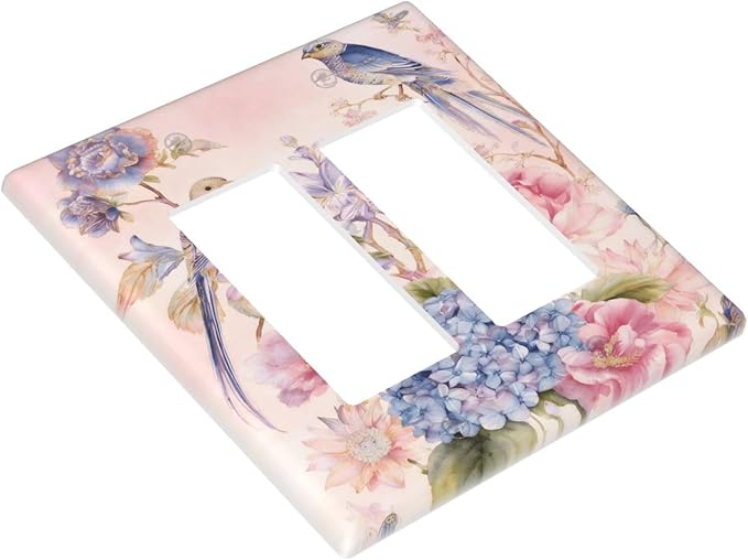 Bvtewkhz Floral Birds Morris 2 Gang Double Rocker Decorative Outlet Covers - Image 3