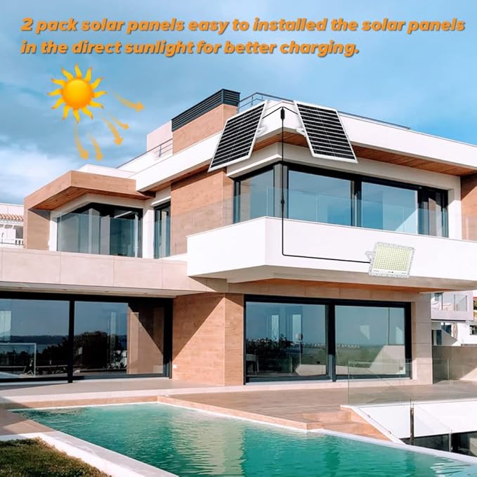 TINSUM 500W Solar Led Flood Lights Outdoor, 28000 Lumens Solar Security Street - Image 3