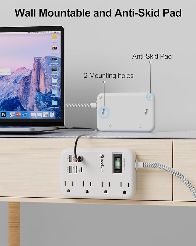 45W USB C Travel Power Strip- PD 45W Fast Charging Station - Image 7