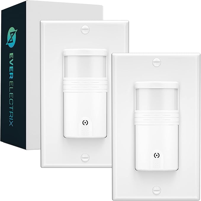 EverElectrix 2 Pack Motion Sensor Light Switch, Neutral Wire Required, Single by EverElectrix