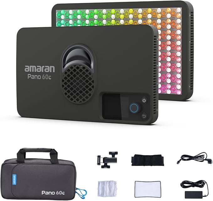 amaran Pano 60c Kit, Compact 60W RGBWW Full Color Panel Light, Support USB-C PD by amaran