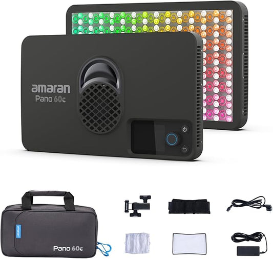 amaran Pano 60c Kit, Compact 60W RGBWW Full Color Panel Light, Support USB-C PD by amaran