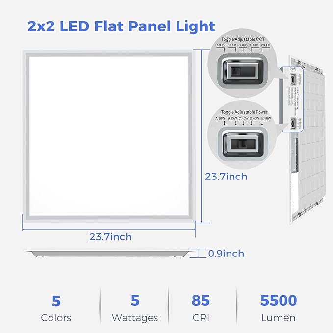 AIKVSXER 8 Pack 2x2 LED Flat Panel Light - Image 5