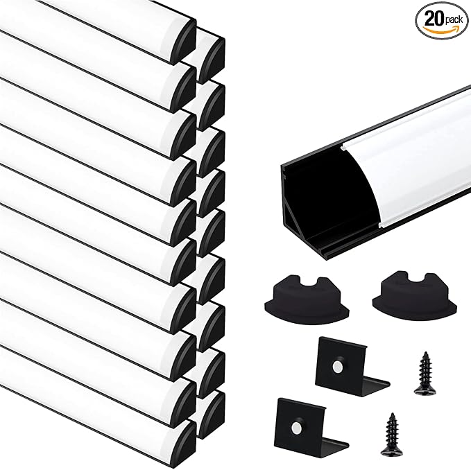 VST 20pack 3.3ft LED Channel, V Shape Led Diffuser Channel, LED Aluminum by VSTLighting