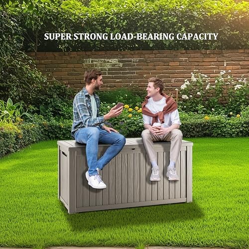 tarkari 200 gallon outdoor storage box waterproof, resin, close-up detail