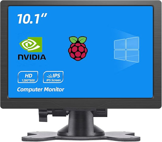 HMTECH 10.1 Inch HDMI Monitor 1280X800 Portable HD VGA Monitor LCD IPS Screen by HMTECH
