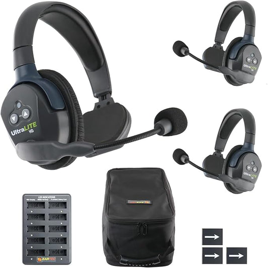 EARTEC UL3S Ultralite-HD 3-Person Full Duplex Wireless Intercom Headset by Eartec