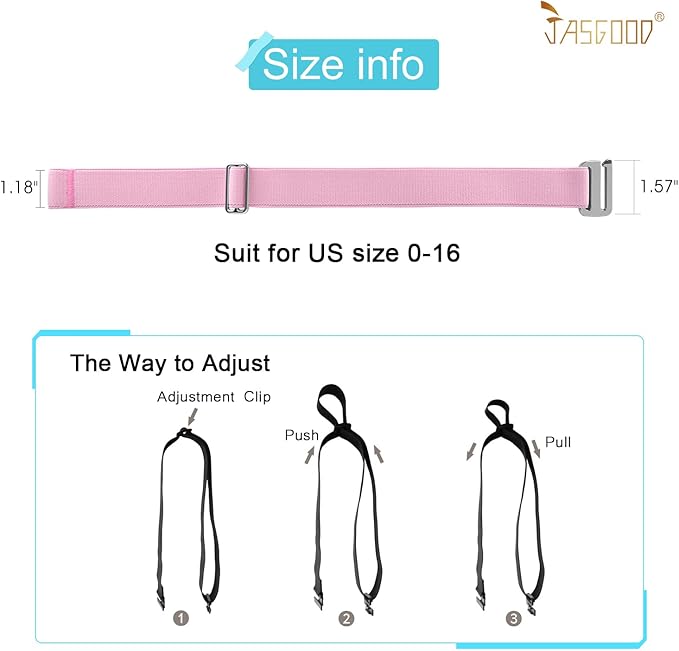 JASGOOD Women No Show Stretch Belt Elastic Web Strap Belt - Image 7