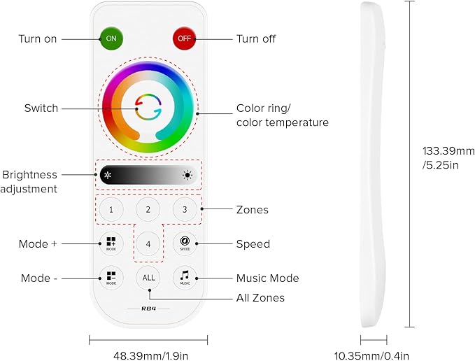BTF-LIGHTING RB4 2.4G Wireless Touch RF Remote - Image 2
