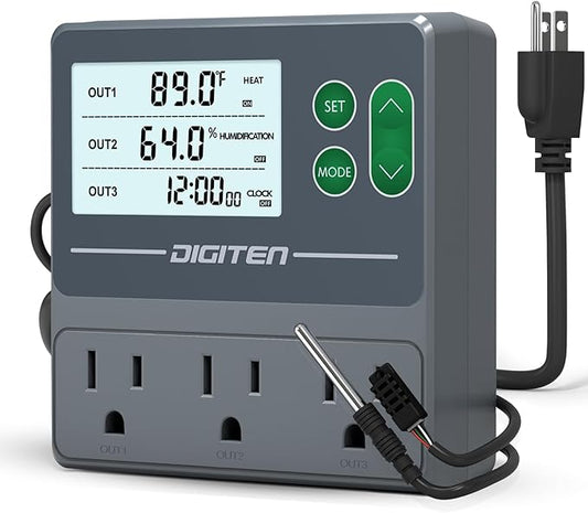 SENSTREE Dual Probe Temperature & Humidity Controller, Independent Sensors by SENSTREE