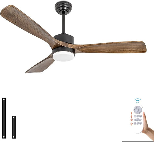 revoici 52" Ceiling Fans with Lights and Remote Control, Indoor Outdoor Ceiling by REVOICISMARTCEILINGFAN
