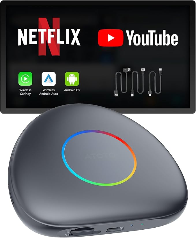 ATOTOMOVE Wireless CarPlay Magic AI Box, Upgraded CB6C Video Streaming Plug & by ATOTOMOVE