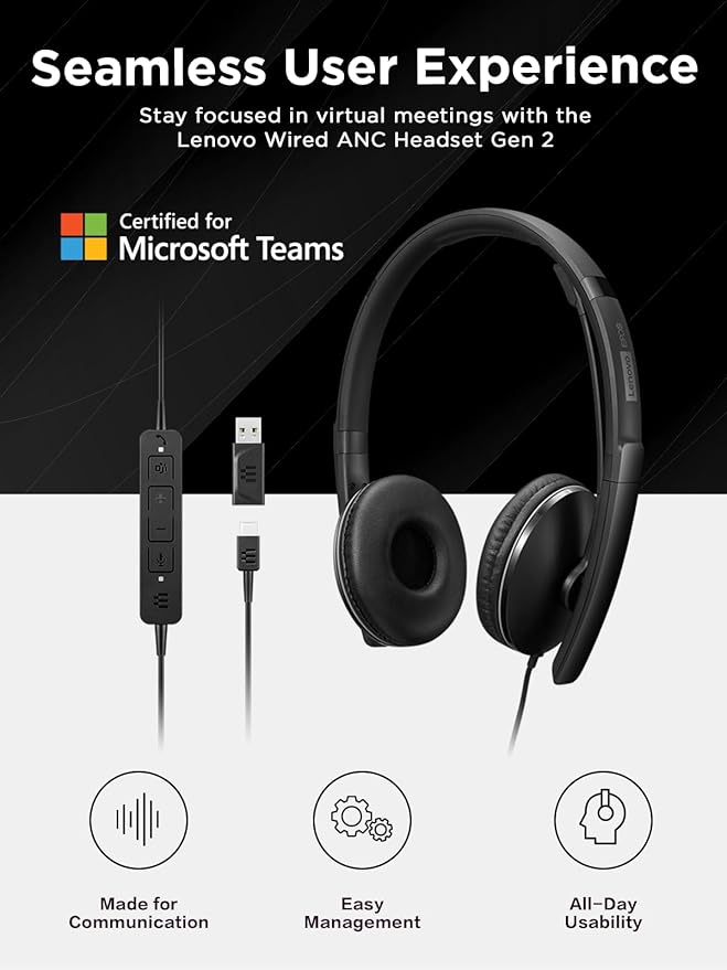 Lenovo Wired ANC Headset Gen 2 - Image 5