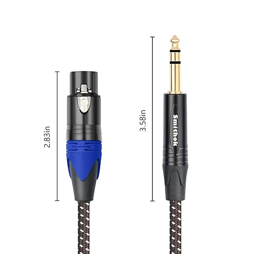 Smithok 2Pack 1/4" to XLR Cable, Heavy Duty Nylon Braided, Balanced 1/4" TRS to - Image 9
