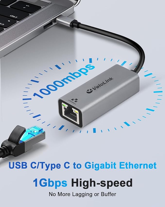 USB c to ethernet Adapter, ethernet to USB C, usbc to CAT6, Gigabit to c Port - Image 2