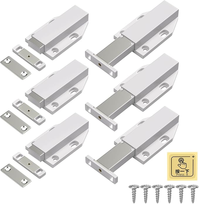 Push to Open Drawer Latch Jiayi 6 Pack Heavy Duty Magnetic Cabinet Latches by Jiayi