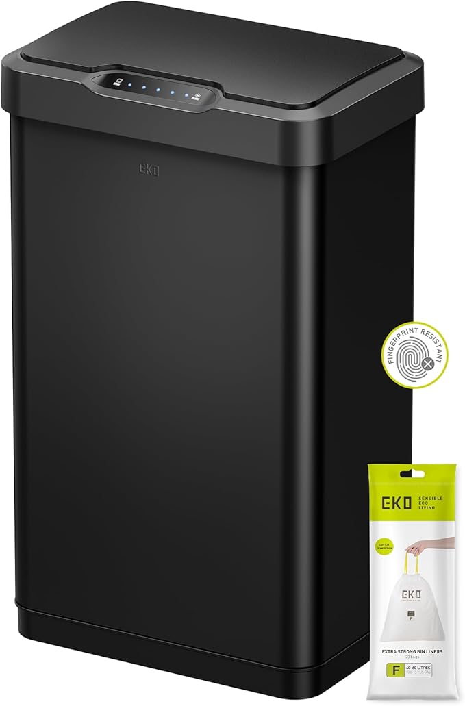 EKO Mirage-T 50 Liter / 13.2 Gallon Touchless Rectangular Motion Sensor Trash by EKO