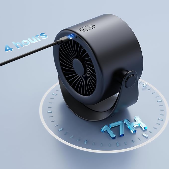 MORECORE Desk Fans for Bedroom, Strong Airflow Turbo Quiet Small USB Fan - Image 6