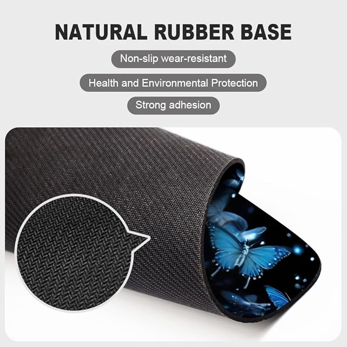 Blue Crystal Square Mouse pad, Waterproof, Anti Slip Rubber Base, Computer - Image 4