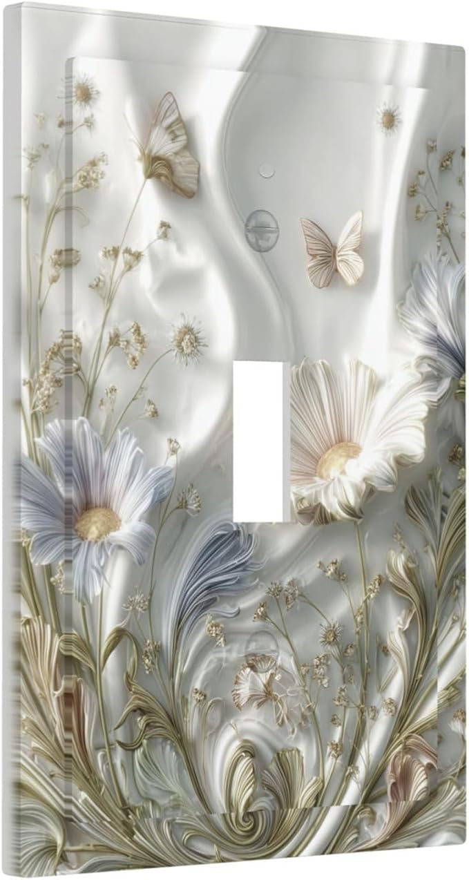 Bvtewkhz Boho Floral Wild Flower 1 Gang Single Toggle Decorative Light Switch by Unknown
